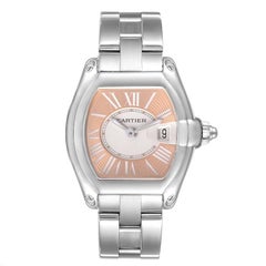 Cartier Roadster Coral Dial LE Steel Ladies Watch W62054V3 Box Papers