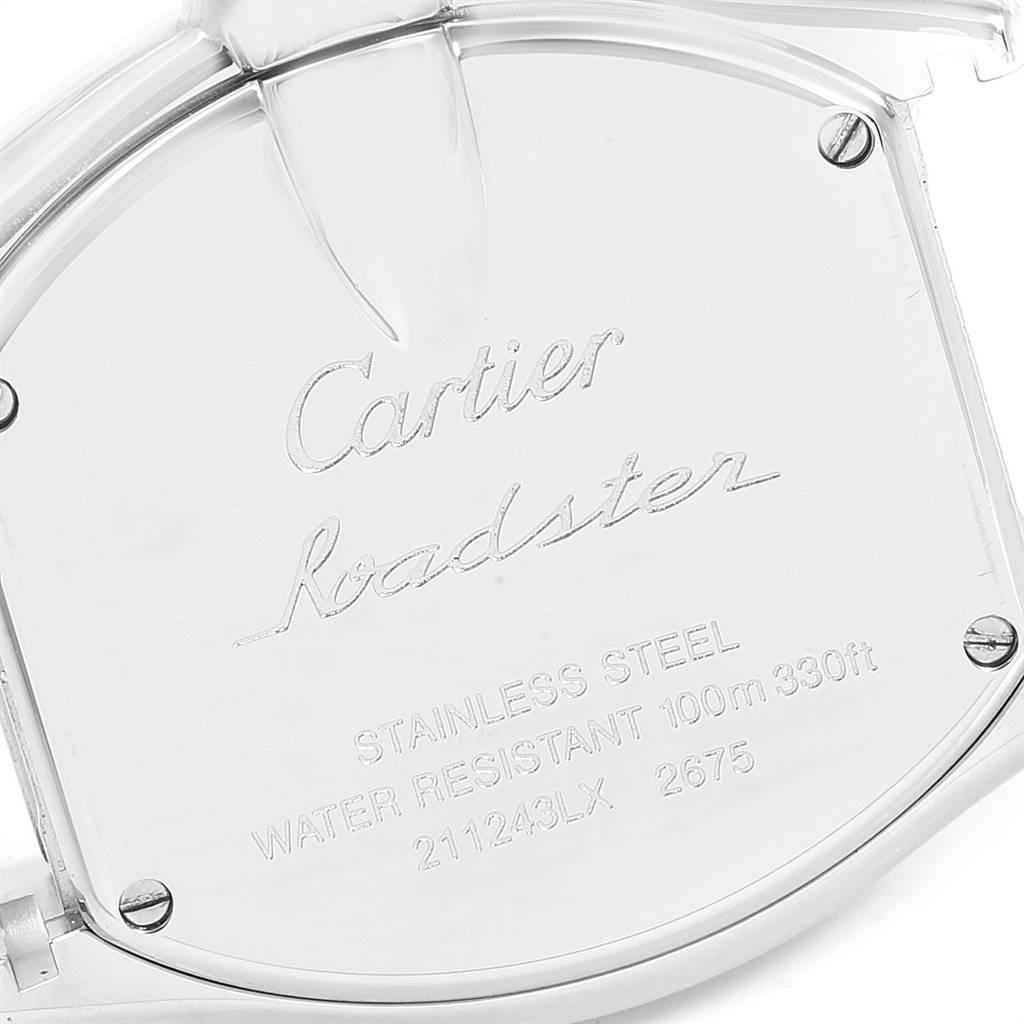 Cartier Roadster Coral Dial Limited Edition Steel Ladies Watch W62054V3 In Excellent Condition In Atlanta, GA