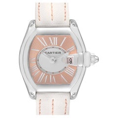 Cartier Roadster Coral Dial Limited Edition Steel Ladies Watch W62054V3