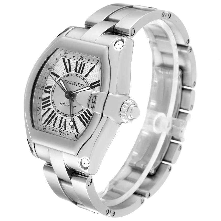 Cartier Roadster GMT Edelstahl-Herrenuhr W62032X6 mit silbernem Zifferblatt 1
