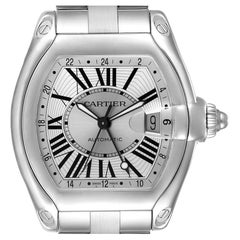 Cartier Roadster GMT Silver Dial Stainless Steel Mens Watch W62032X6