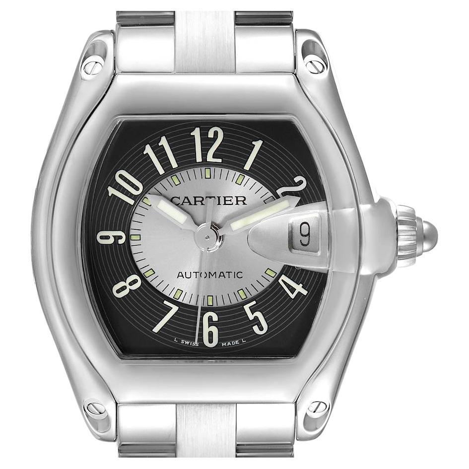 Cartier Roadster Black Silver Tuxedo Dial Steel Men's Watch W62041V3