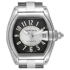 Cartier Montre pour homme Roadster grise argentée avec cadran en acier et cadran en forme de smoking W62001V3