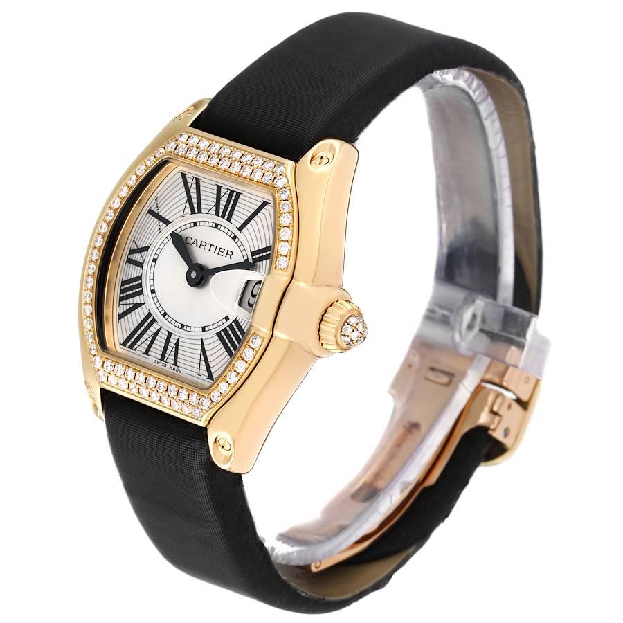Women's Cartier Roadster Ladies 18K Yellow Gold Diamond Watch WE500160 For Sale