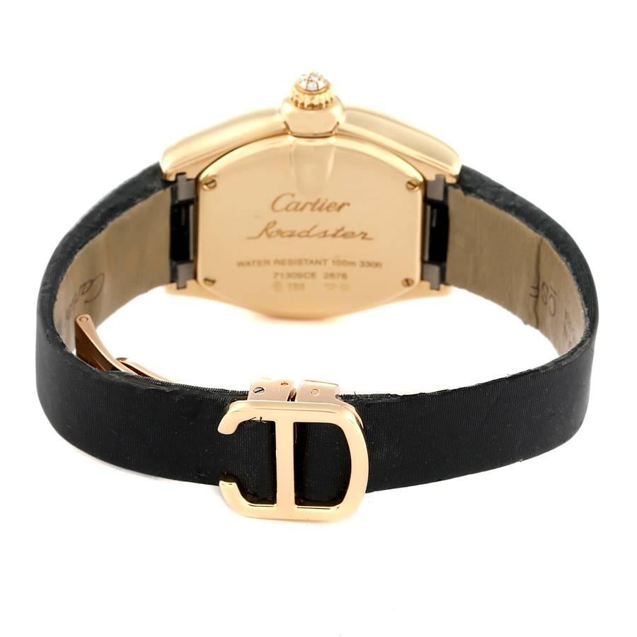 Cartier Montre Roadster en or jaune 18 carats et diamants, pour femmes WE500160 en vente 3