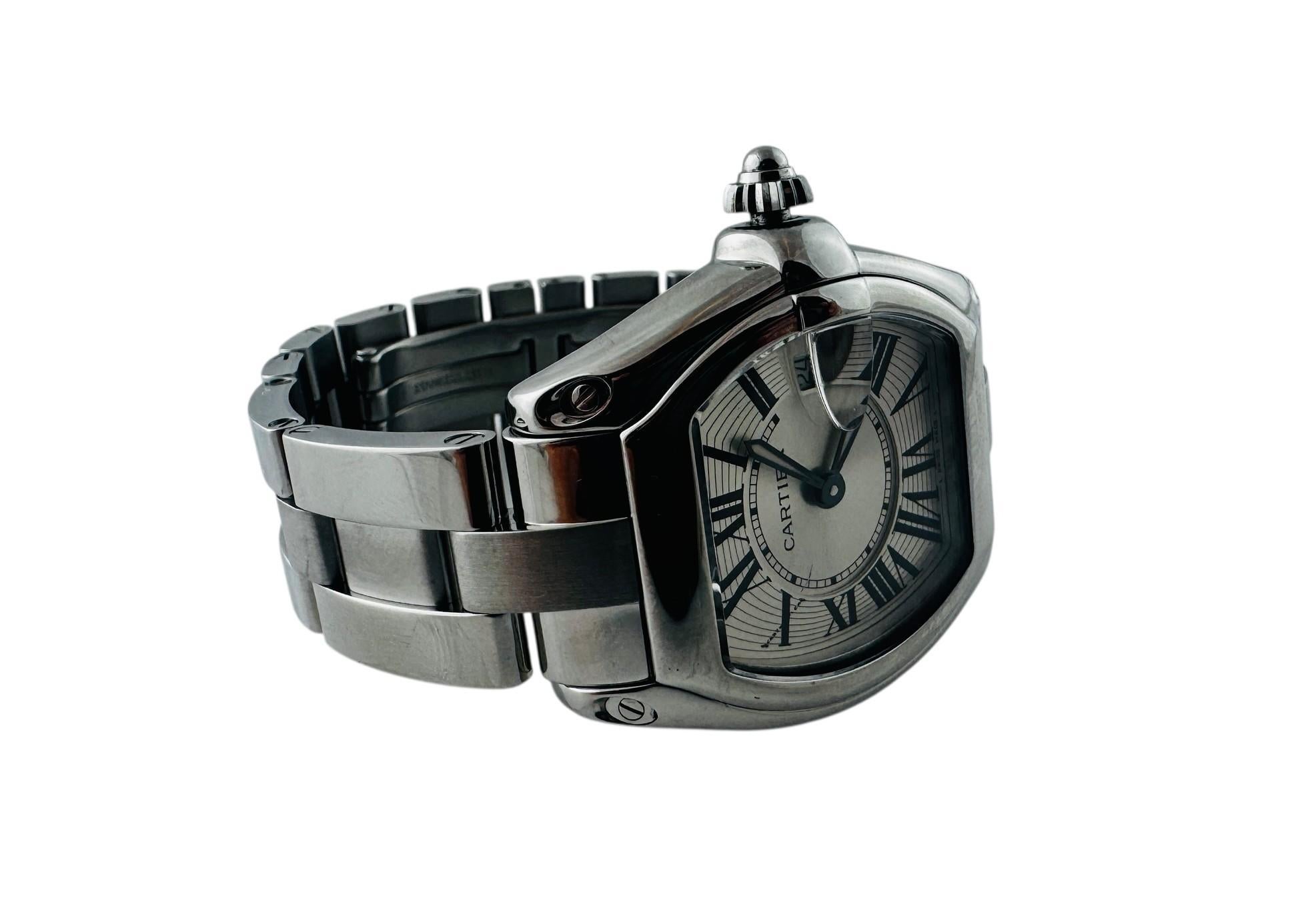 Cartier Roadster Donna 2675 Orologio inossidabile quadrante argento #23251 in vendita 8