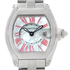 Cartier Roadster Ladies Mother of Pearl Dial Steel Watch W6206006