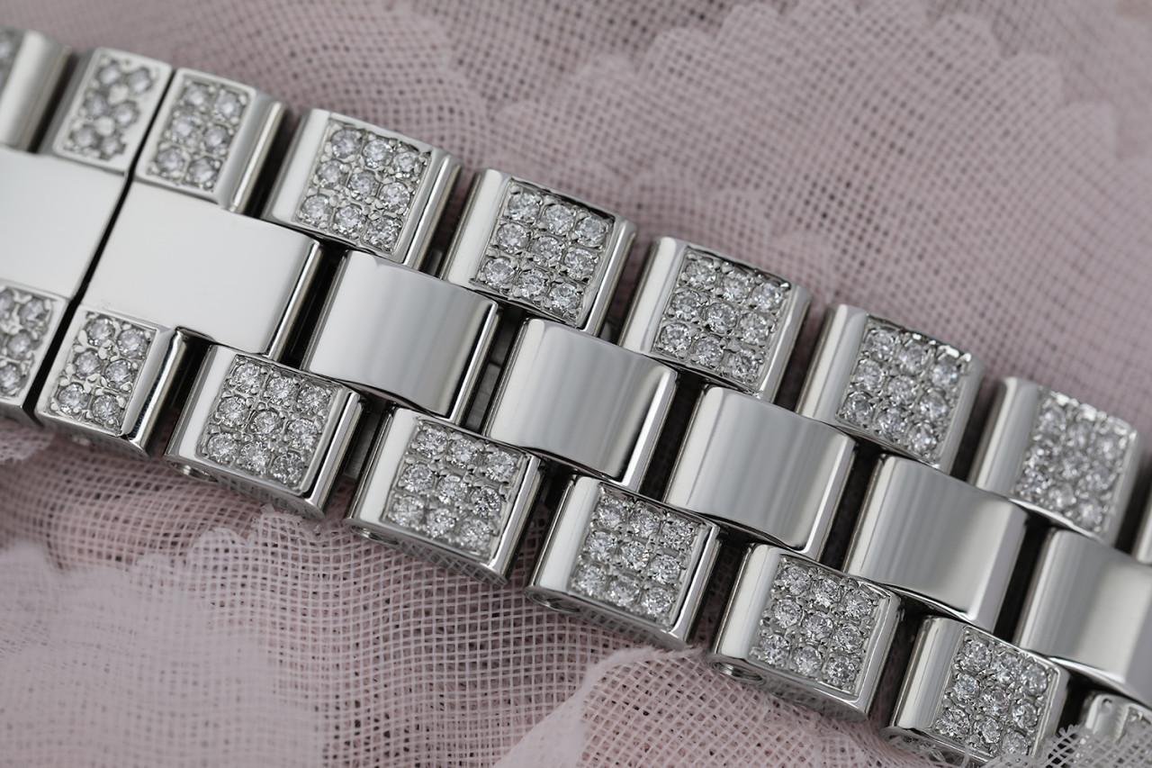 Cartier Bracelet pour femme Roadster en acier inoxydable avec étui et diamants W62016V3  en vente 1