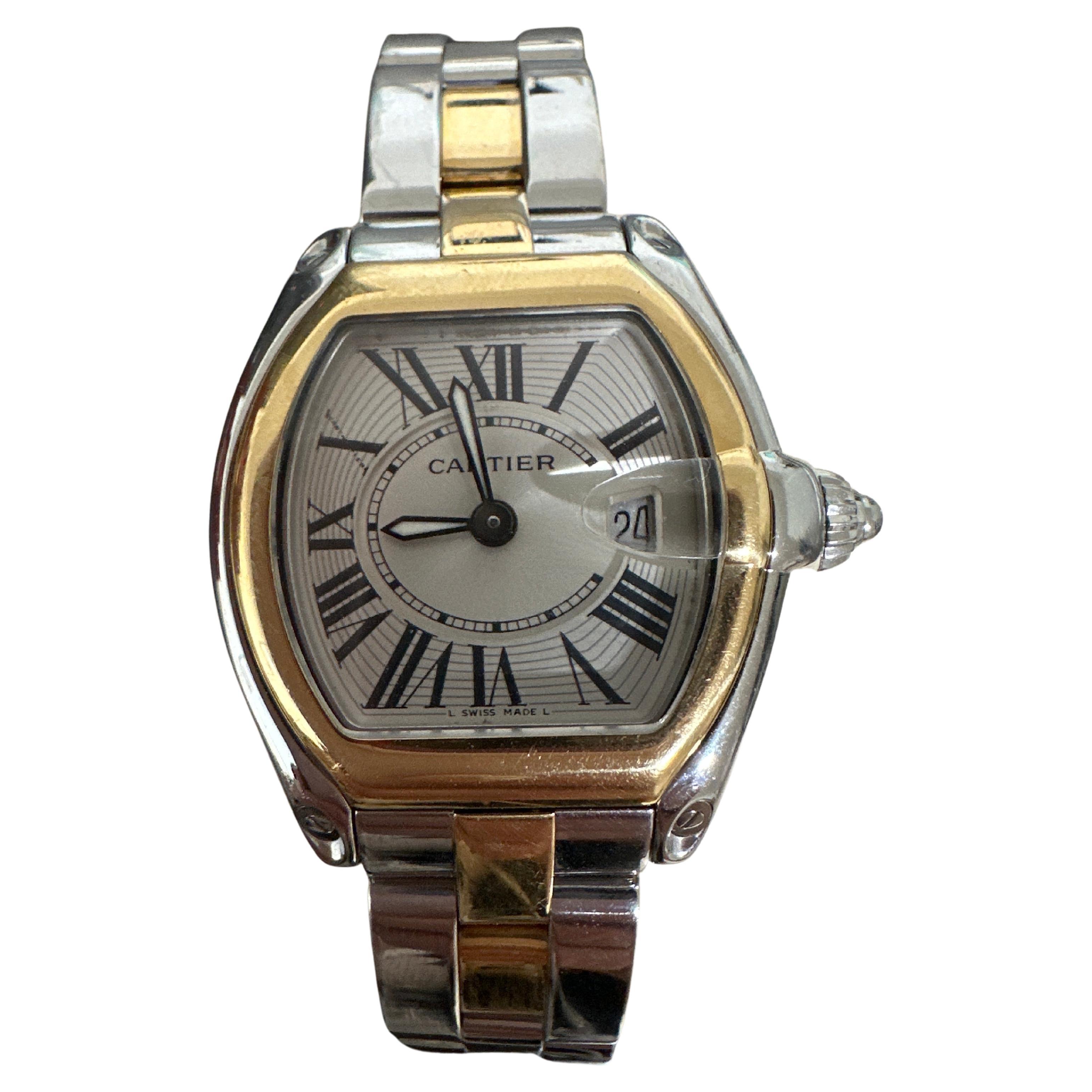 Ladies Cartier Santos Octagon Steel 18 Karat Yellow Gold Automatic