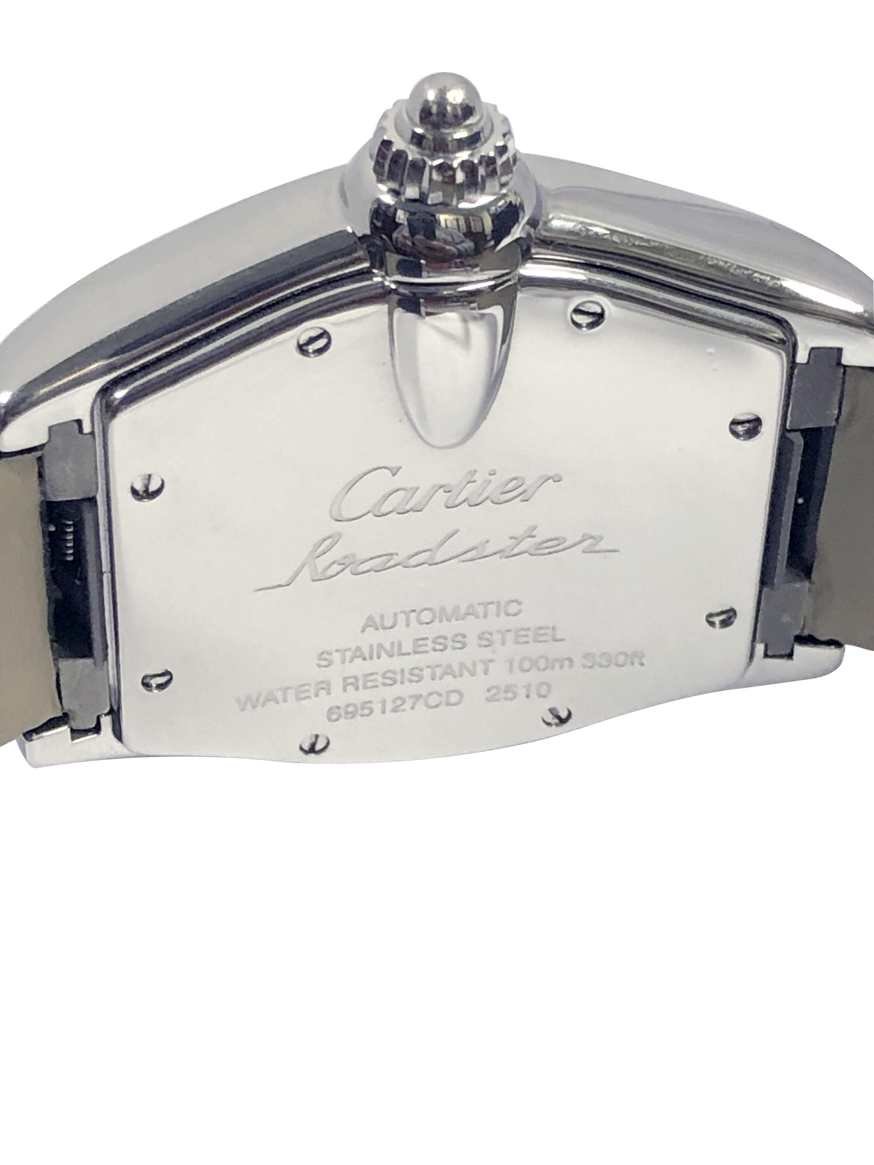 Cartier Roadster Large Automatic Wrist Watch In Excellent Condition For Sale In Chicago, IL
