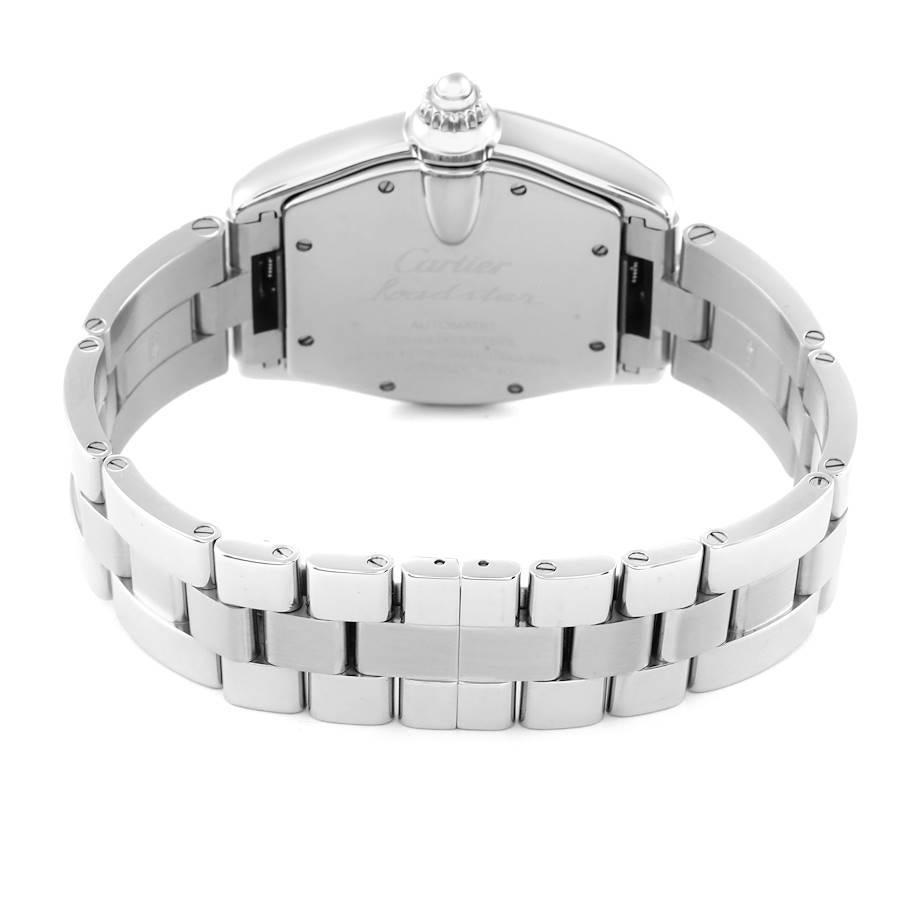 Reloj Cartier Roadster grande de acero con esfera negra para caballero W62041V3 2