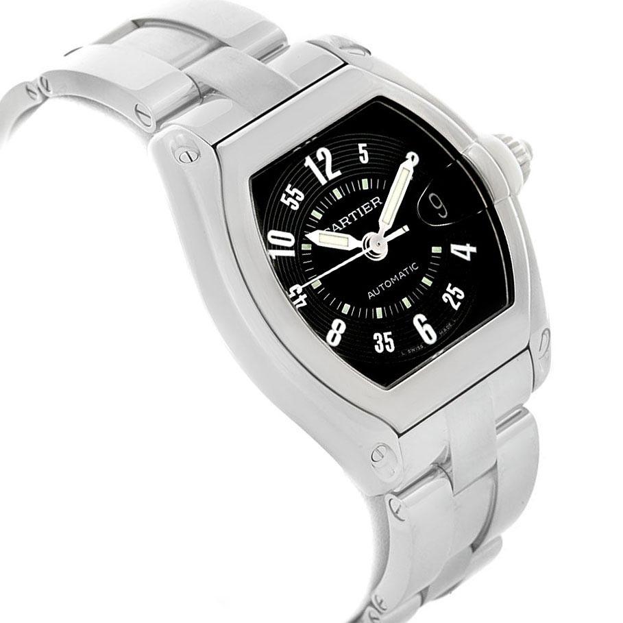 Cartier Roadster Large Men's Steel Black Dial Watch W62004V3 1