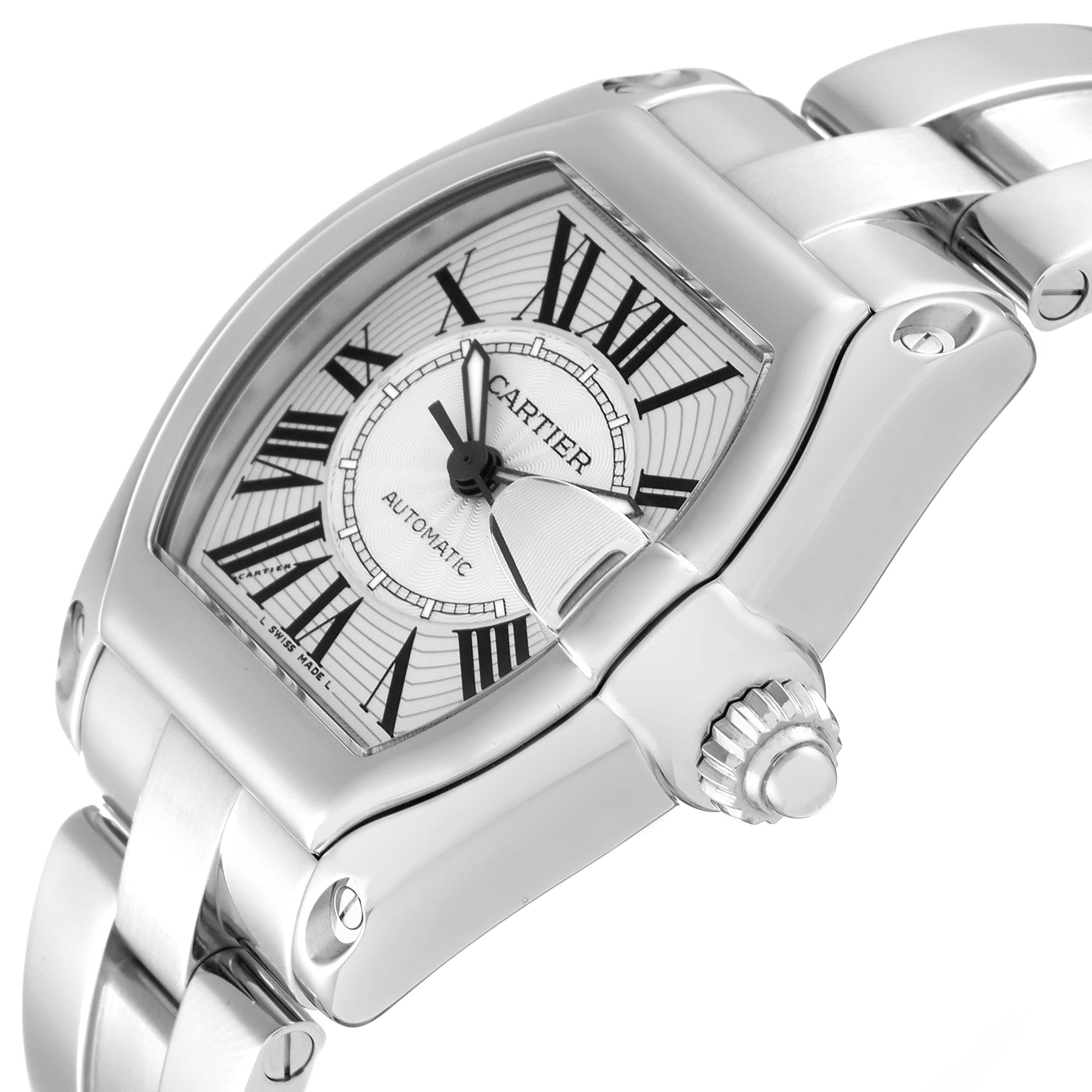 Cartier Roadster Large Silver Dial Steel Mens Watch W62025V3 1