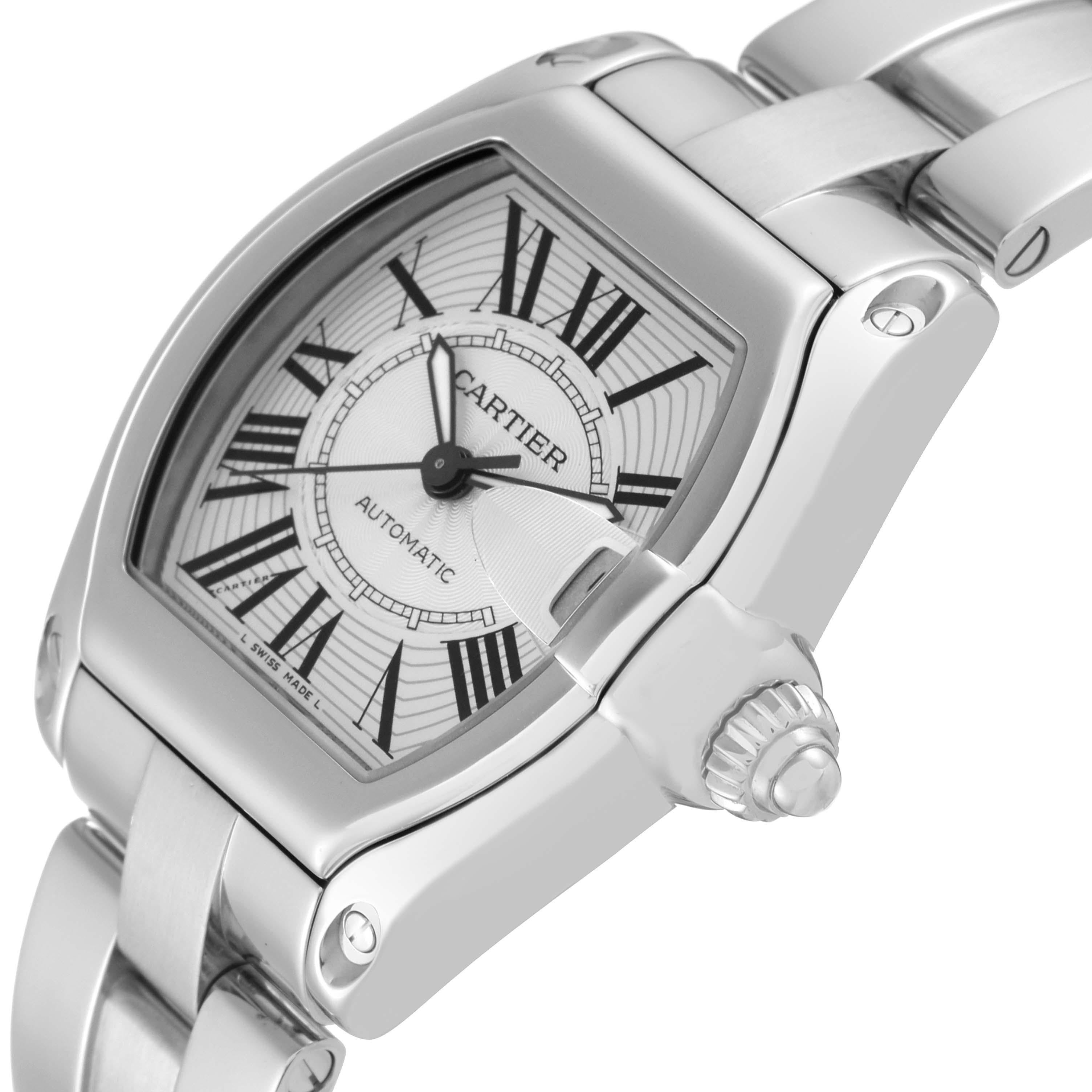 Cartier Roadster Large Silver Dial Steel Mens Watch W62025V3 1