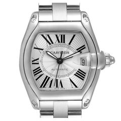 Cartier Roadster Large Silver Dial Steel Mens Watch W62025V3