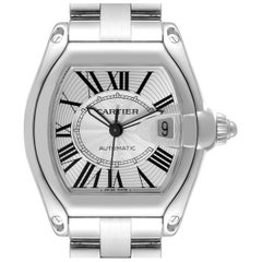 Cartier Roadster Large Silver Dial Steel Mens Watch W62025V3
