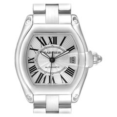 Cartier Roadster Large Silver Dial Steel Mens Watch W62025V3