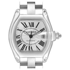 Cartier Roadster Large Silver Dial Steel Mens Watch W62025V3