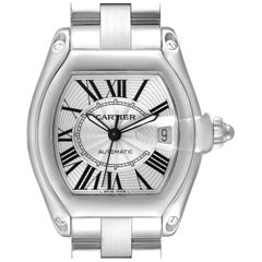 Cartier Roadster Large Silver Dial Steel Mens Watch W62025V3