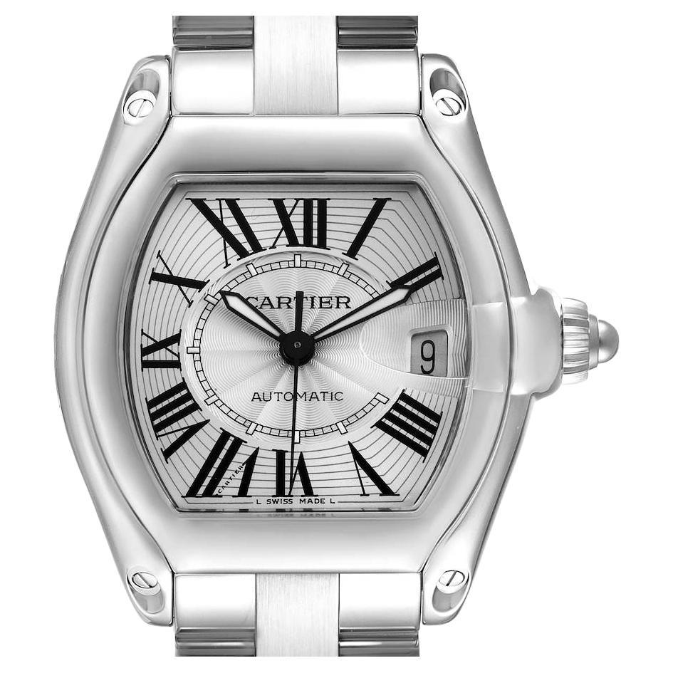 Cartier Roadster Large Silver Dial Steel Mens Watch W62025V3