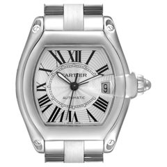 Cartier Roadster Large Silver Dial Steel Mens Watch W62025v3