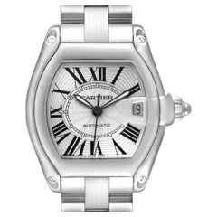 Cartier Roadster Large Silver Dial Steel Mens Watch W62025V3