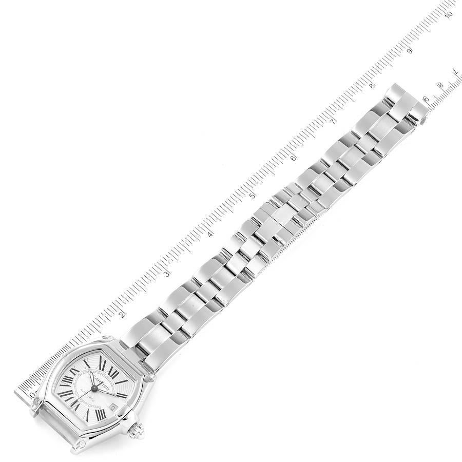 Cartier Roadster Large Silver Dial Steel Mens Watch W62025V3 Papers For Sale 4