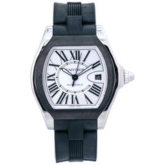Cartier Roadster Large W6206018 Stainless Silver Dial Rubber Automatic Watch