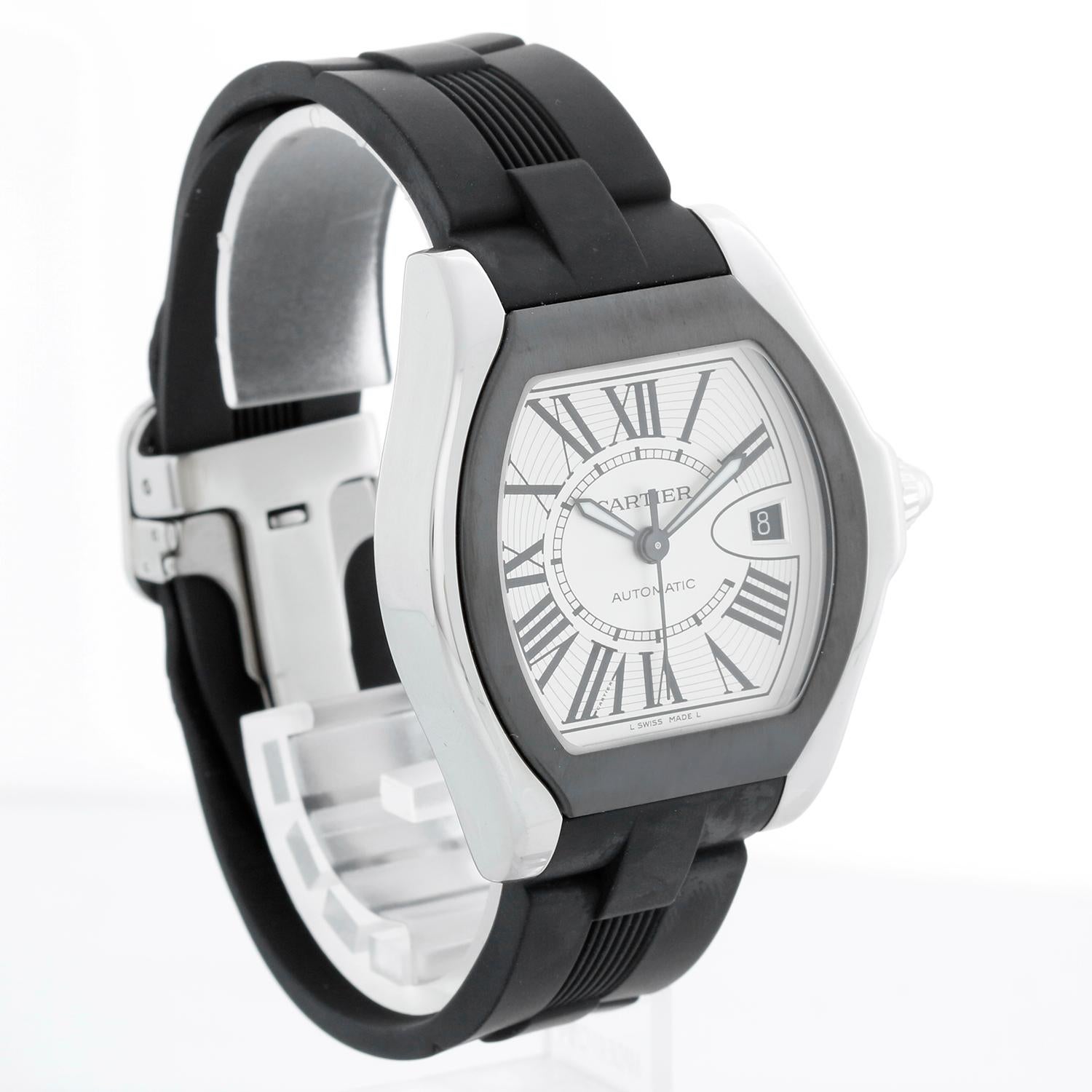 Cartier Roadster Men's Stainless Steel Sports Watch W6206018  3312 In Excellent Condition For Sale In Dallas, TX