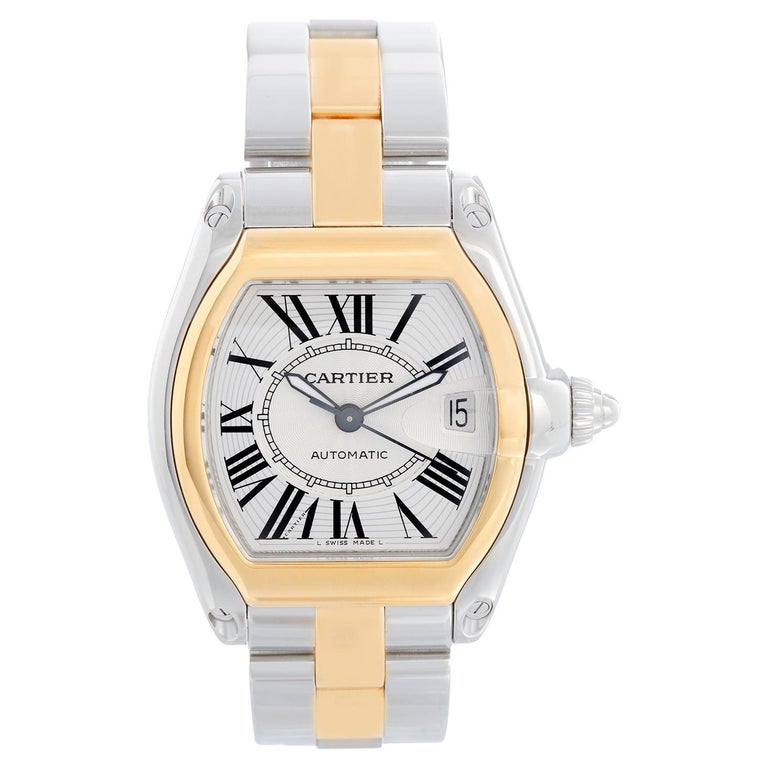 Reloj Cartier Roadster de acero y oro bicolor para hombre W62031Y4 en venta  en 1stDibs