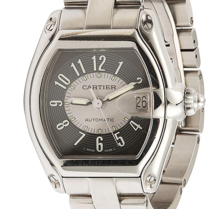 Cartier Roadster Men's Watch Automatic Steel For Sale at 1stDibs
