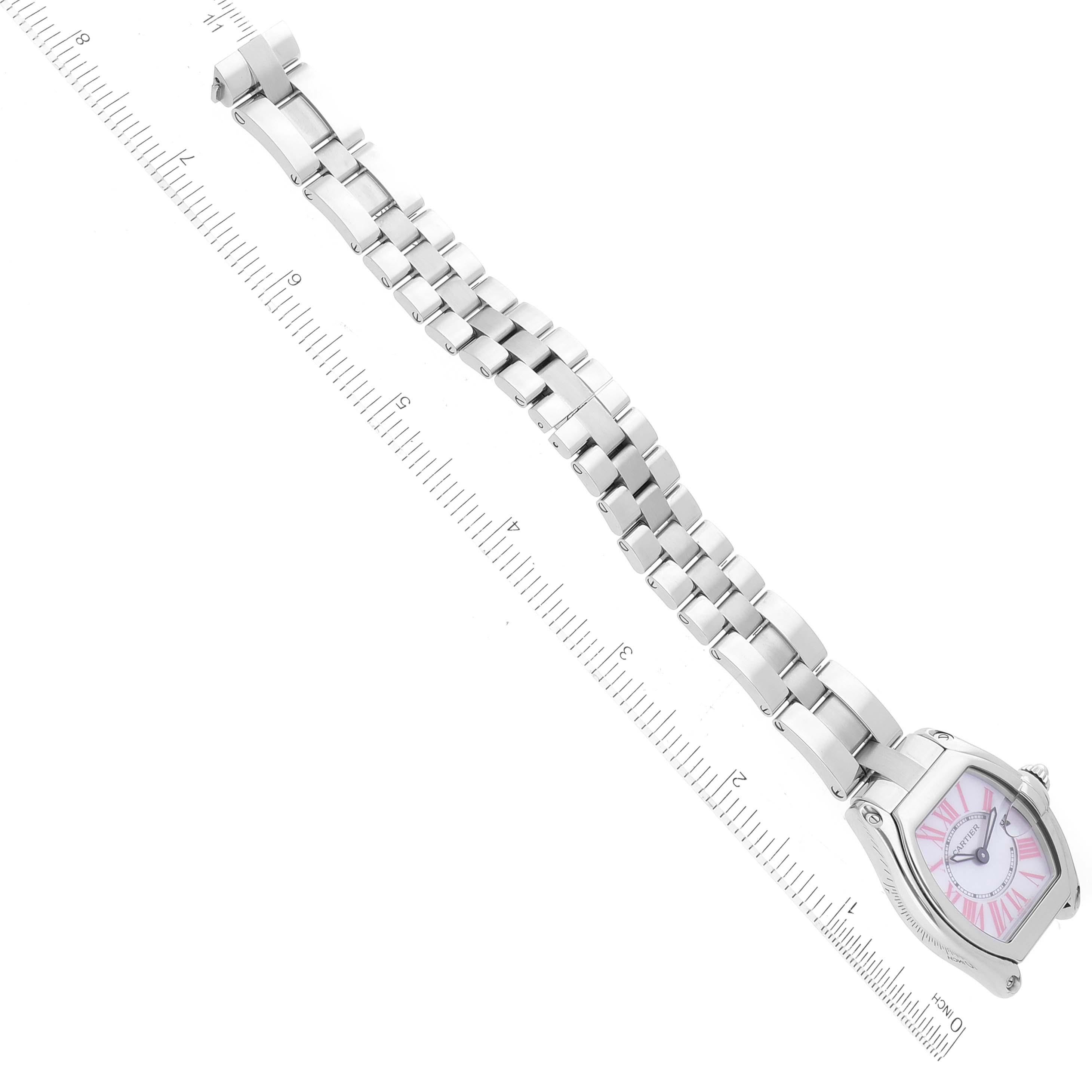 Cartier Roadster Mother of Pearl Dial Steel Ladies Watch W6206006 1