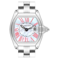 Cartier Roadster Mother of Pearl Dial Steel Ladies Watch W6206006