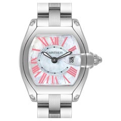 Cartier Roadster Mother of Pearl Dial Steel Ladies Watch W6206006