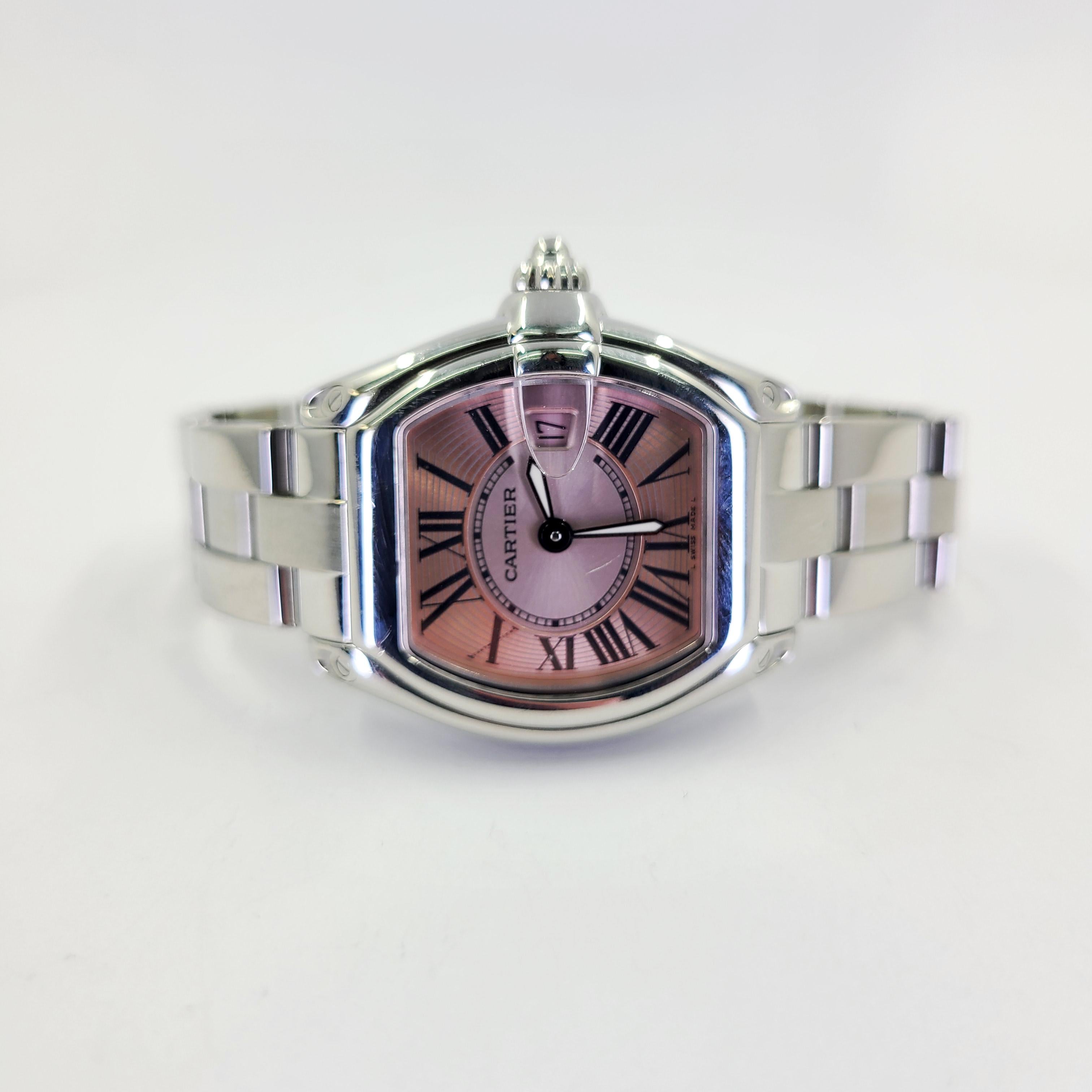 Cartier Roadster Pink Dial Quartz Watch 1