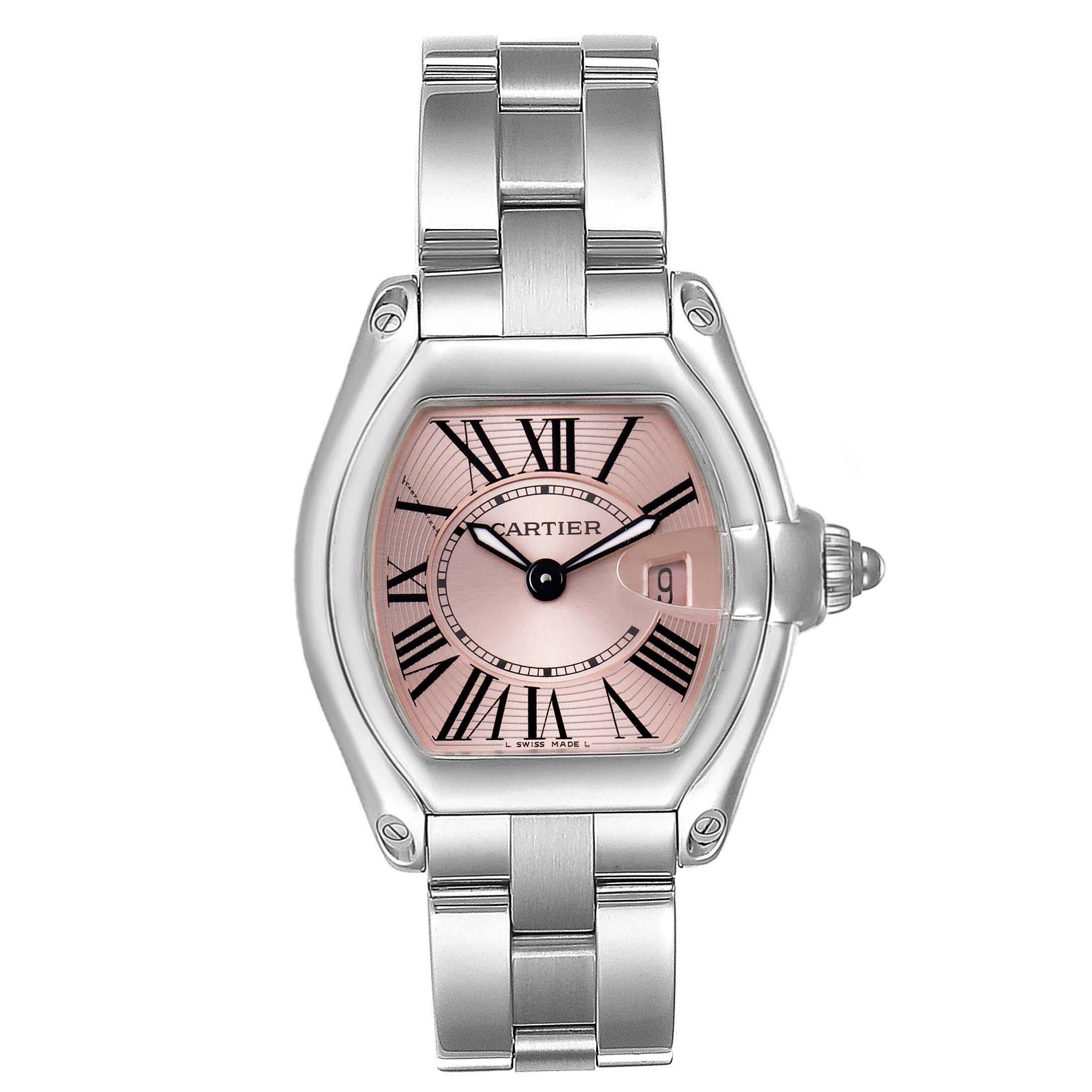 Cartier Roadster Pink Dial Stainless 