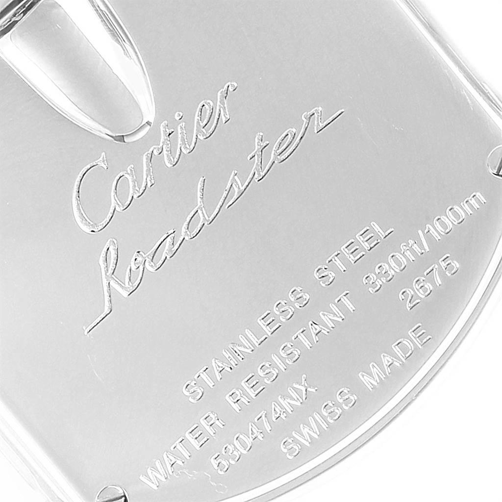 Cartier Roadster Pink Dial Stainless Steel Ladies Watch W62017V3 For Sale 3