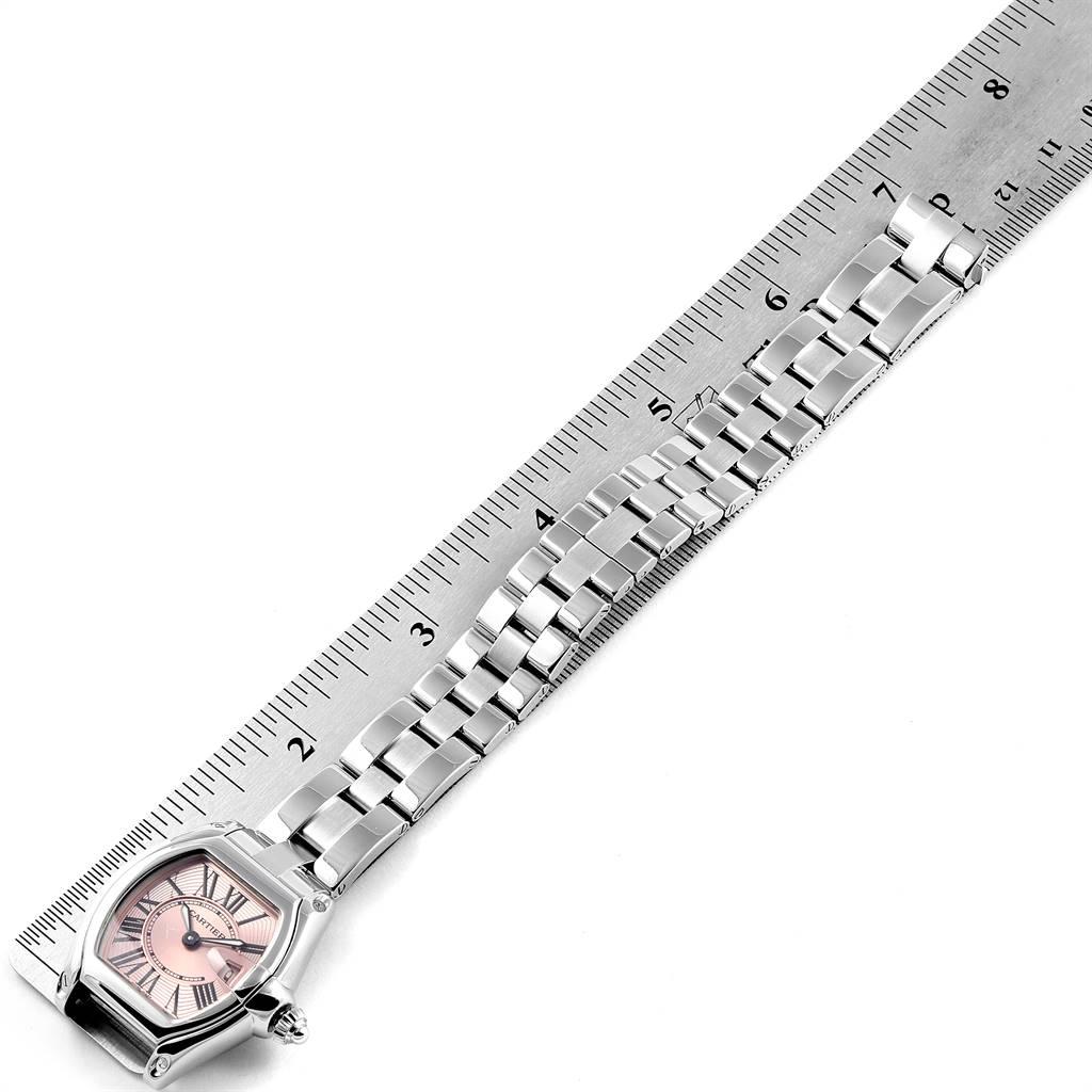 Cartier Roadster Pink Dial Stainless Steel Ladies Watch W62017V3 1