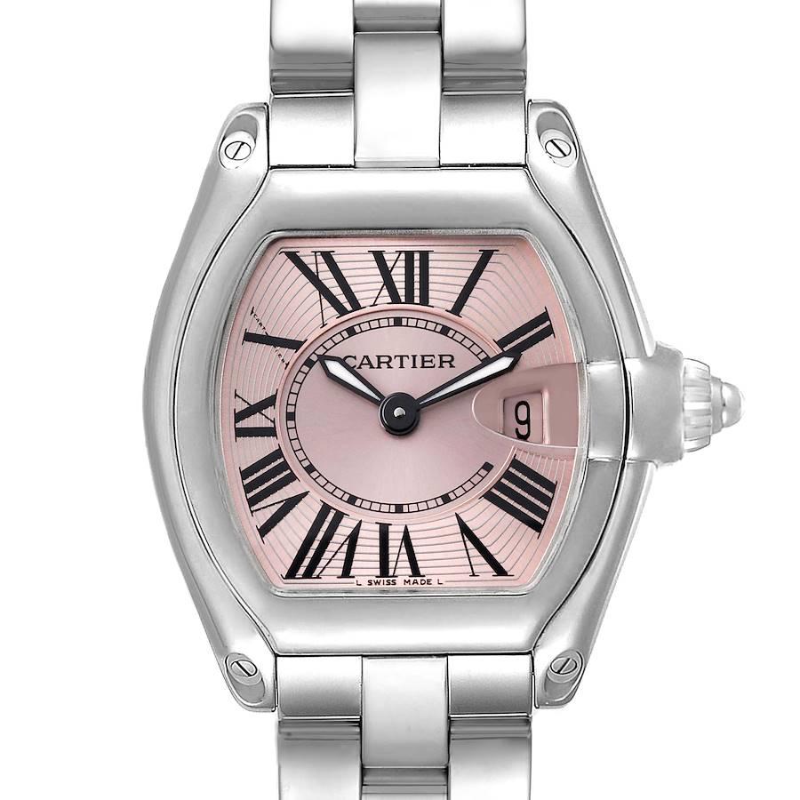Cartier Roadster Silver Dial Steel Ladies Watch W62016V3 Extra Strap ...