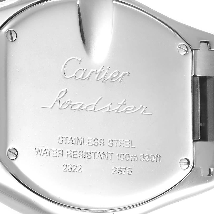 Cartier Roadster Pink Dial Steel Ladies Watch W62017V3 For Sale 1