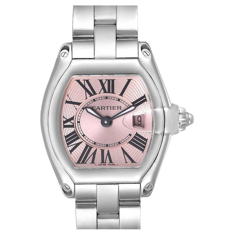 Cartier Roadster Pink Dial Steel Ladies 