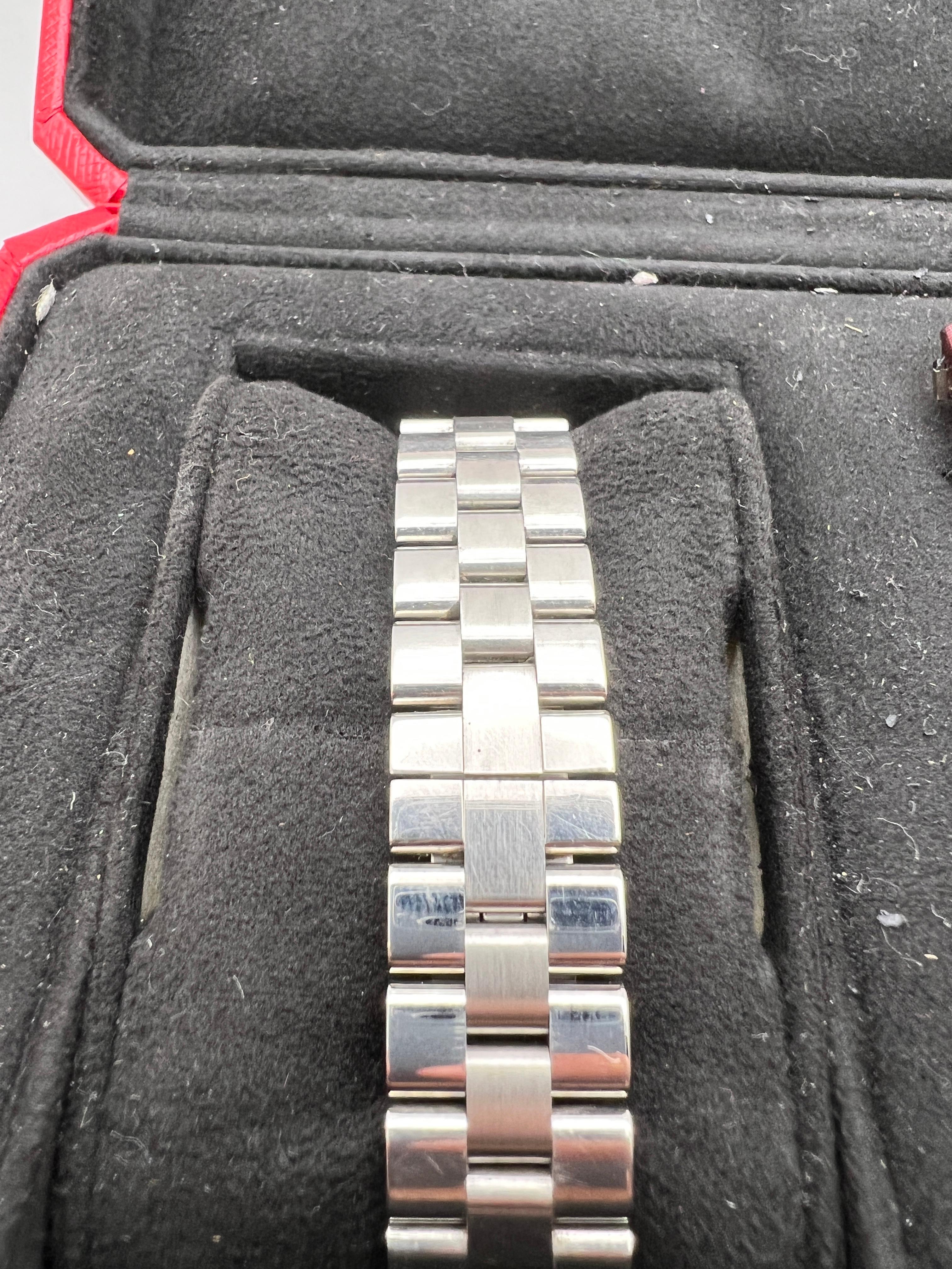 Cartier Roadster Pink Dial W62017V3 Stainless Steel Quartz Ladies Watch B&P im Angebot 4