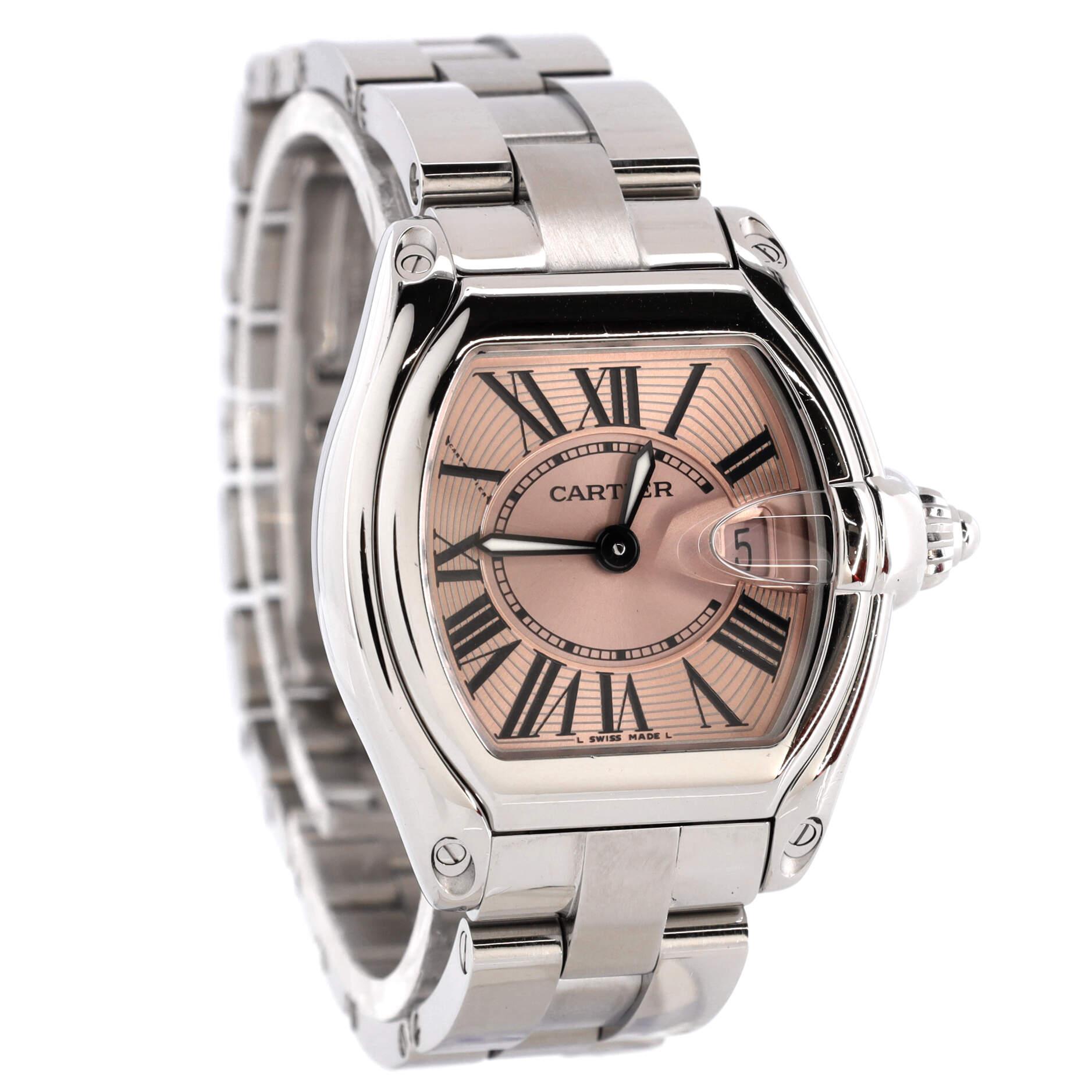 Cartier Roadster-Quarz-Uhr aus Edelstahl 31 im Zustand „Gut“ in New York, NY