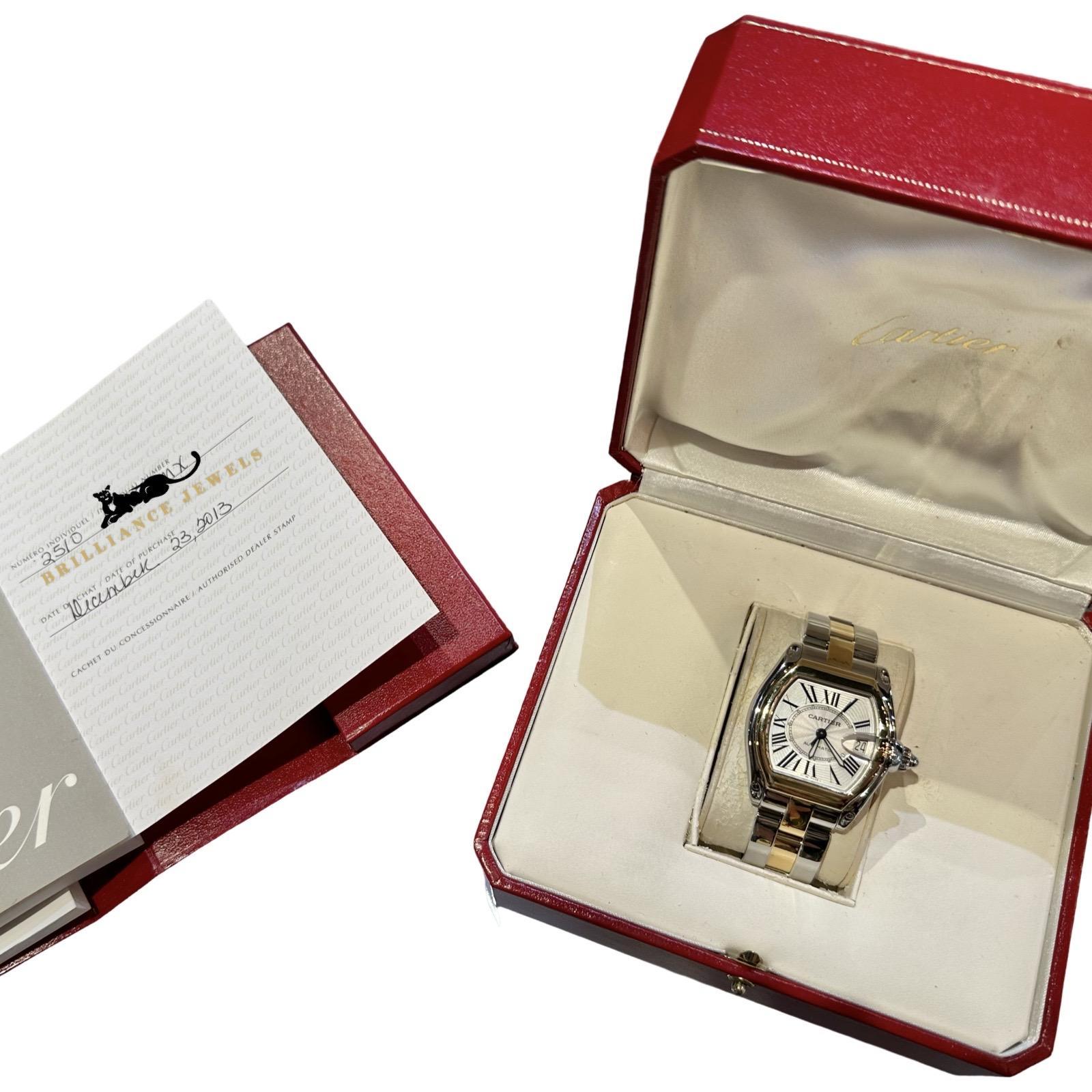 Cartier Roadster Ref. 2510 Two Tone 18k Gold/Steel Watch, Box+Papers 2