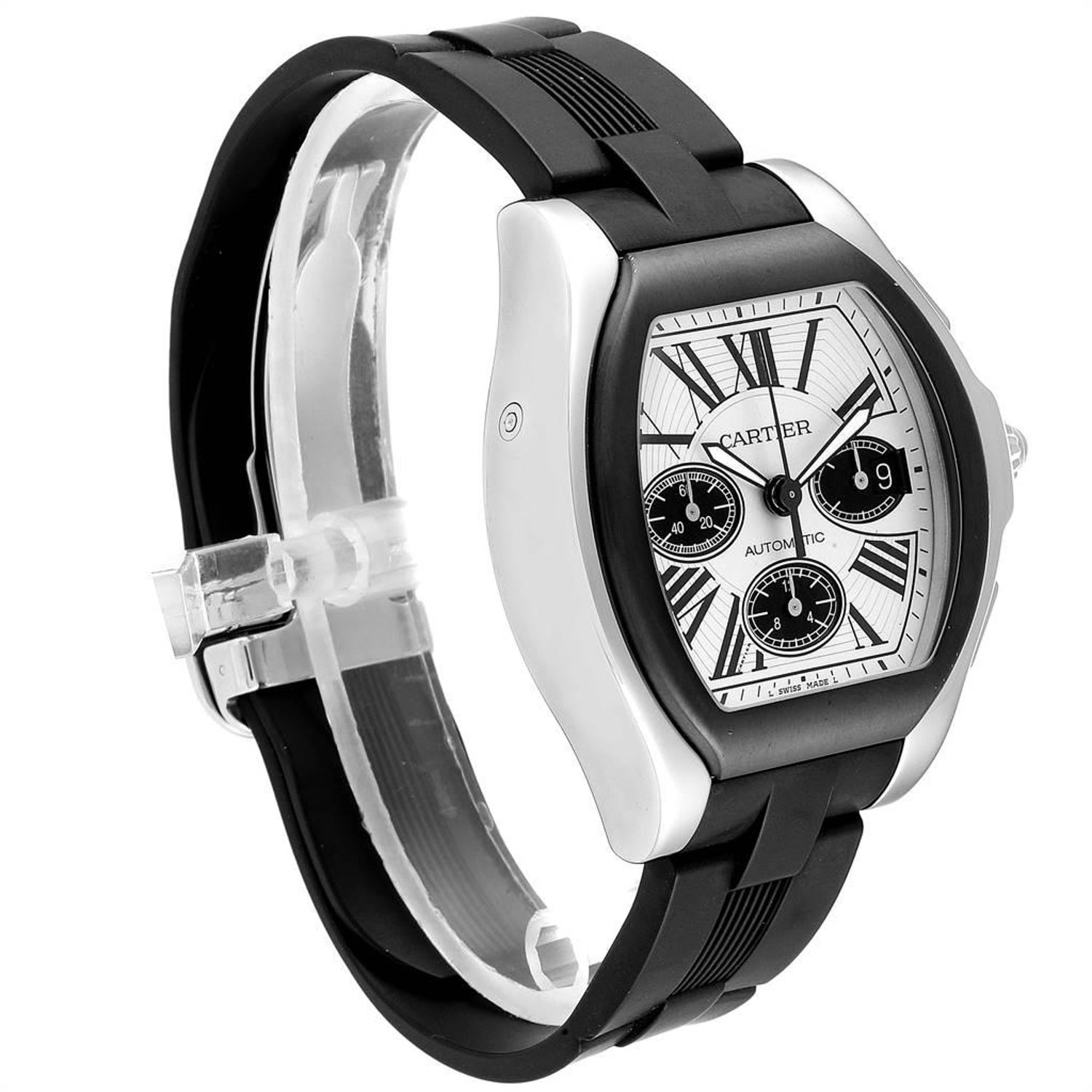Cartier Roadster Rubber Strap Chronograph Men S Watch W6206020 For Sale At 1stdibs