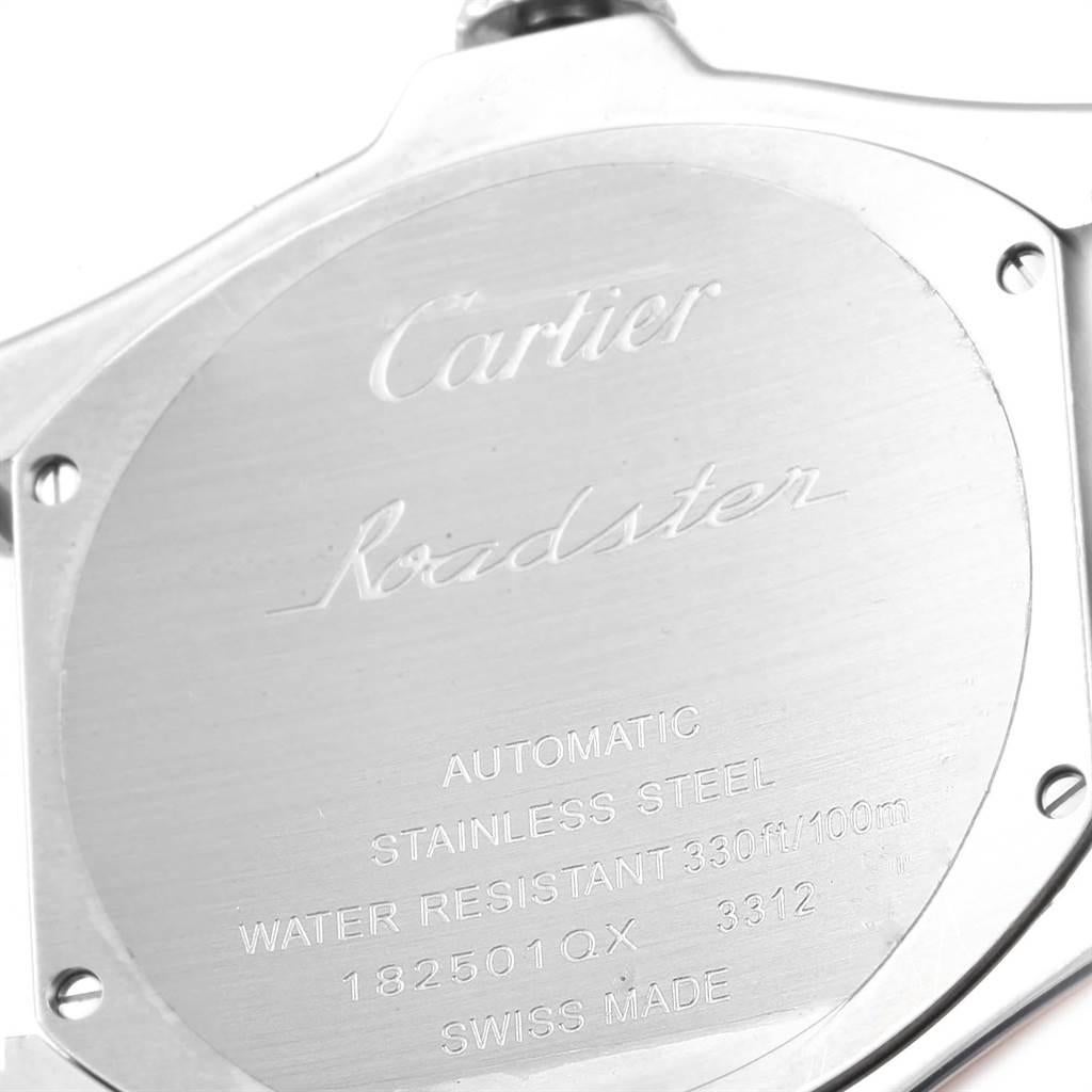 Cartier Roadster S Silver Dial Red Strap Steel Unisex Watch W6206018 3