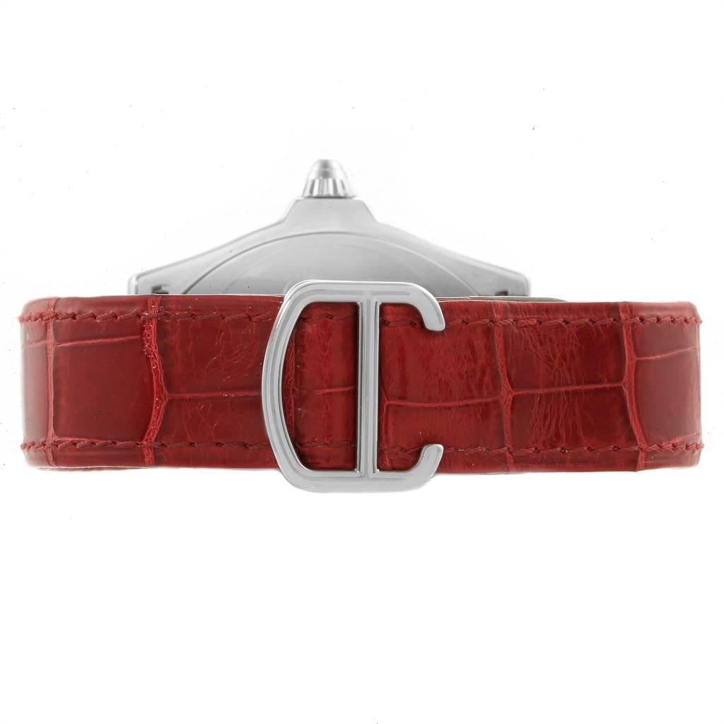 Cartier Roadster S Silver Dial Red Strap Steel Unisex Watch W6206018 4