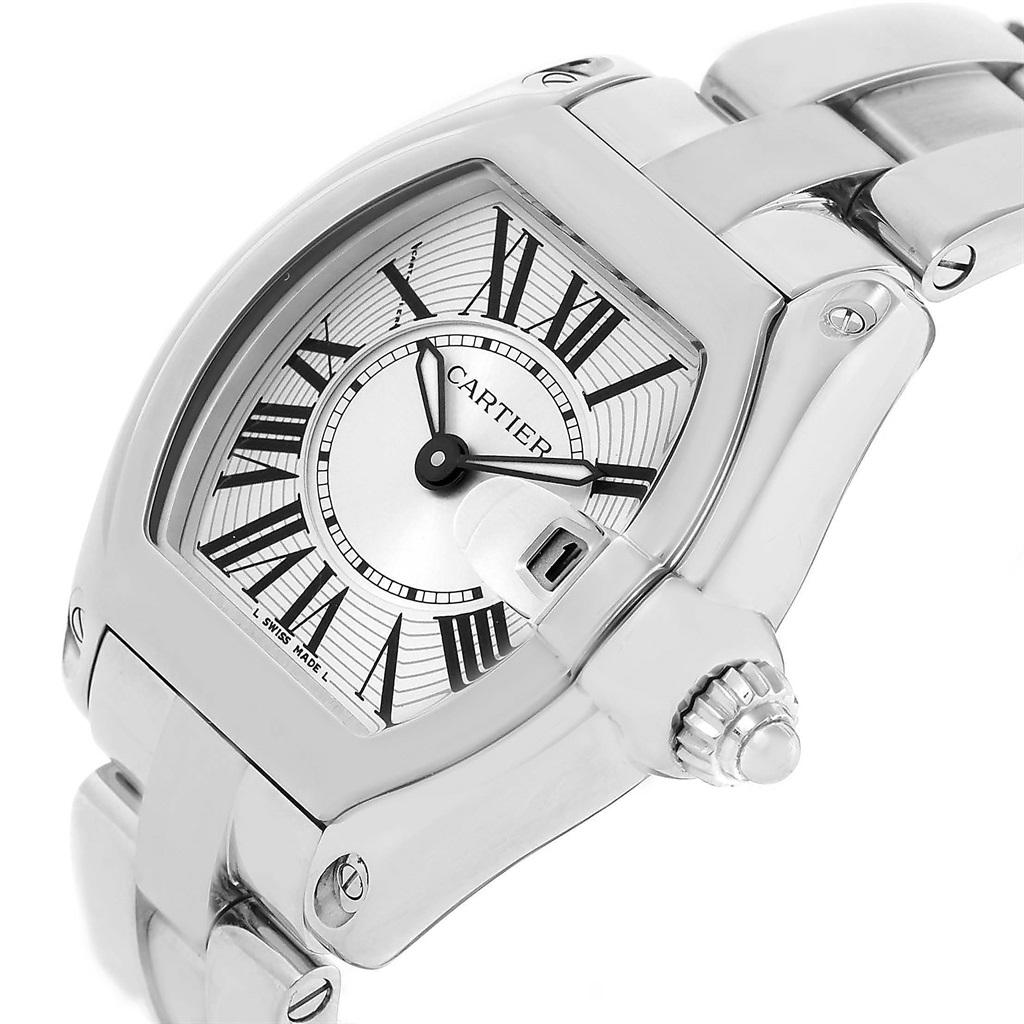 Cartier Roadster Silver Dial Ladies Stainless Steel Watch W62016V3 1