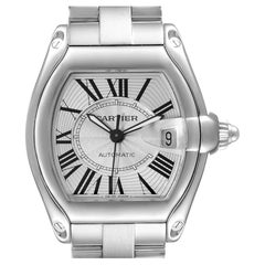 Cartier Roadster Silver Dial Large Steel Mens Watch W62025V3