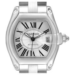 Cartier Roadster Silver Dial Large Steel Mens Watch W62025V3 Papers